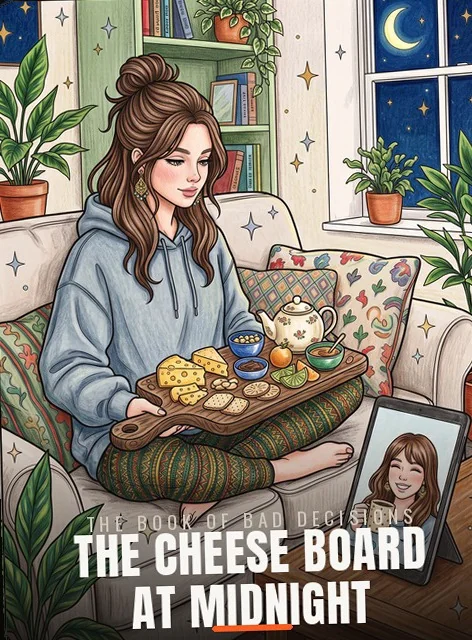 The Cheese Board at Midnight coloring page from The Book of Bad Decisions