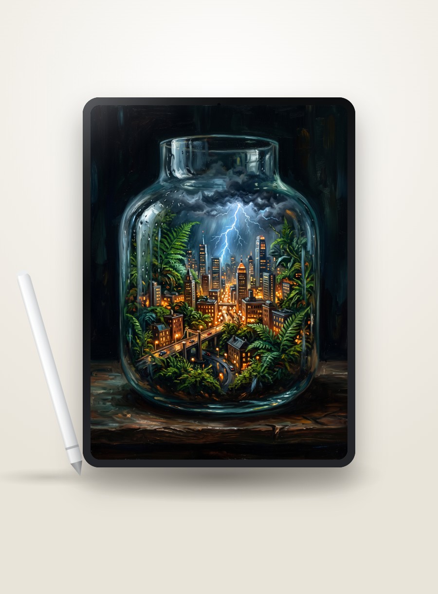 City in a Terrarium custom paint by numbers, made by request