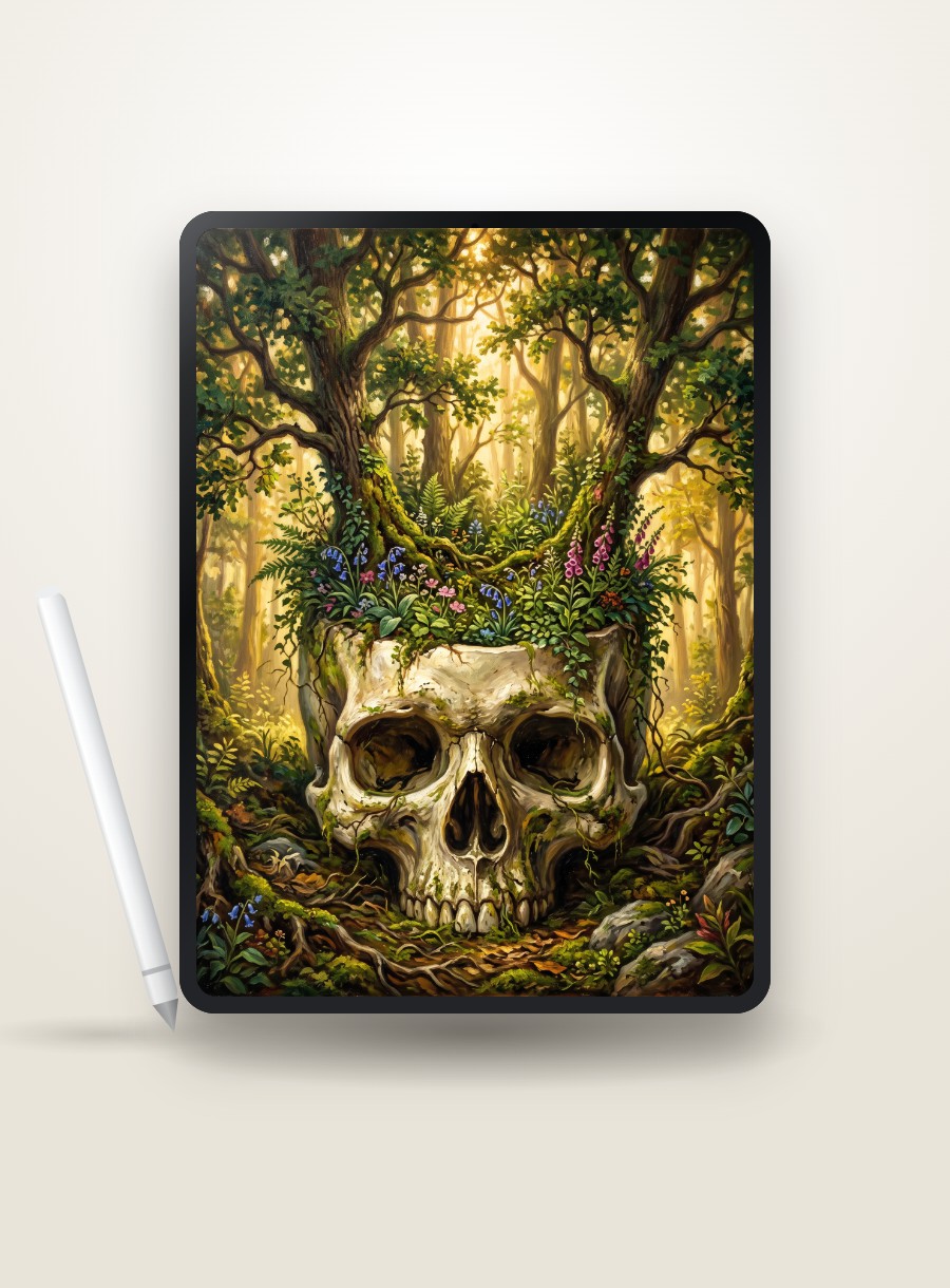 Forest in a Skull custom paint by numbers, made by request