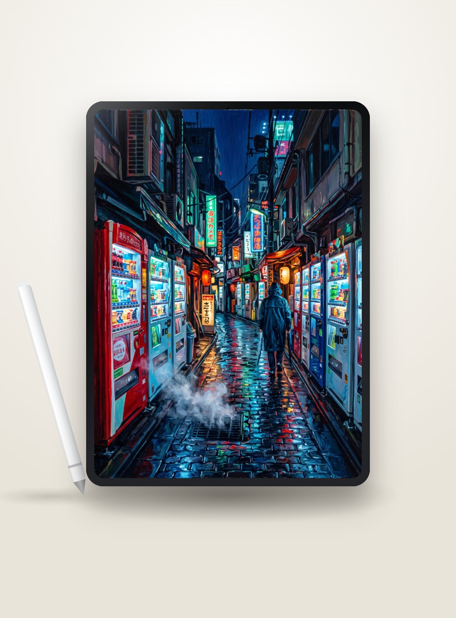 Neon Alley Tokyo custom paint by numbers, made by request