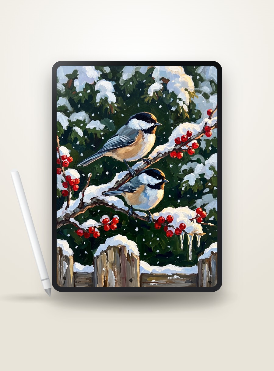 Snow Birds and Cardinals custom paint by numbers, made by request