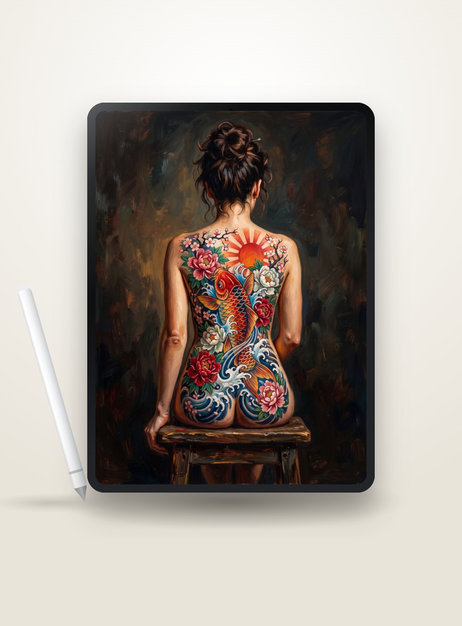 Tattooed Woman custom paint by numbers, made by request